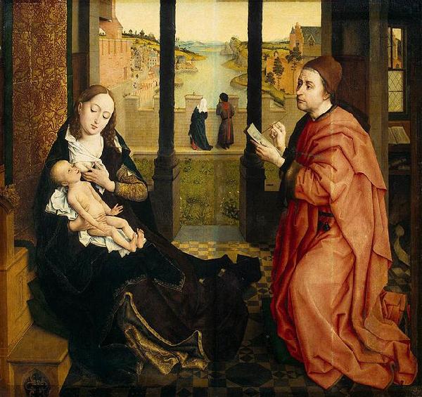 Rogier van der Weyden St Luke Drawing a Portrait of the Madonna Sweden oil painting art